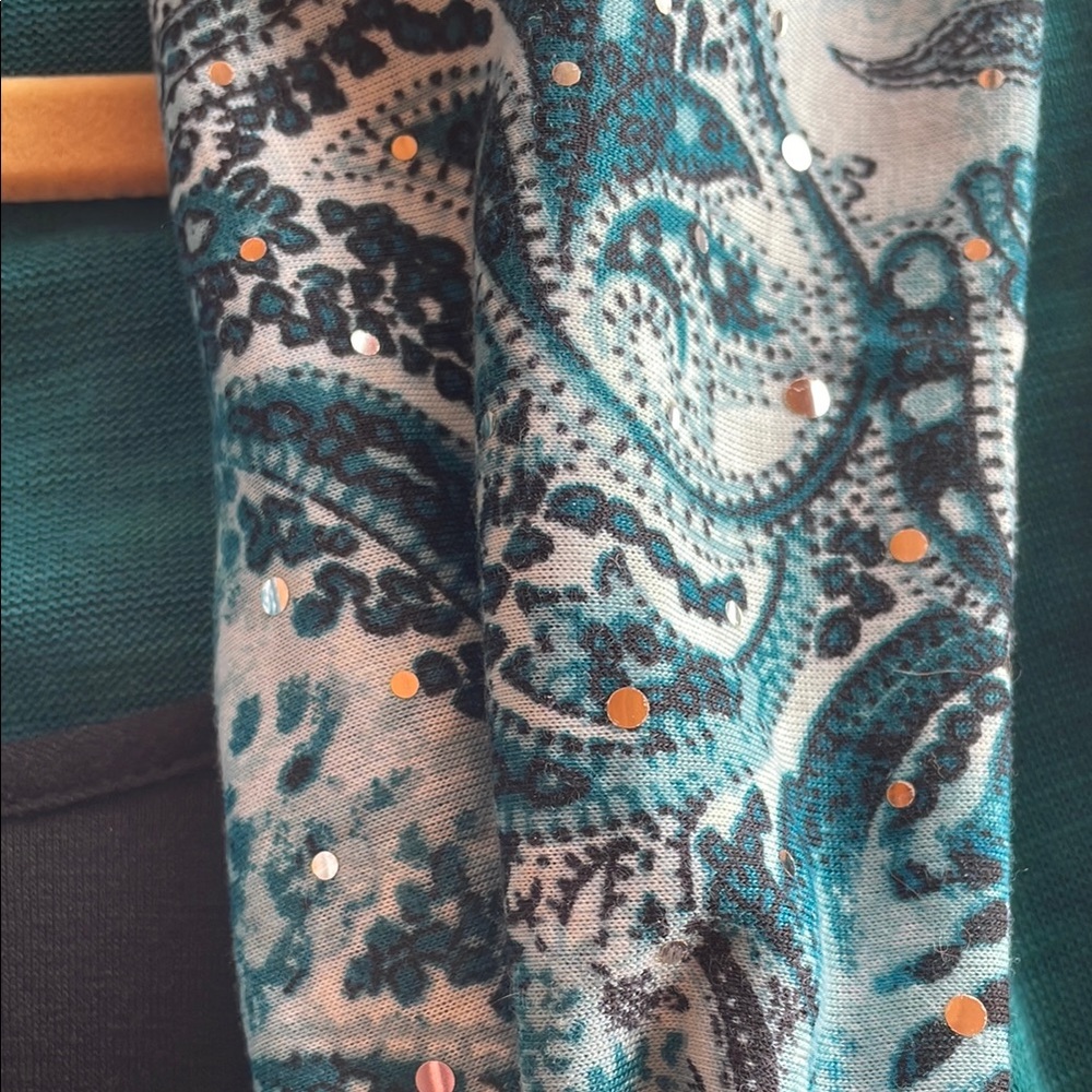 JM Collection Woman Teal Open Front Cardigan with Scarf New with tags. Plus 2X - Picture 10 of 10
